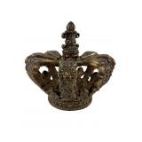 Decorative Antiqued Gold Finish Crown Sculpture