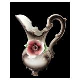 Capodimonte Porcelain Rose Pitcher