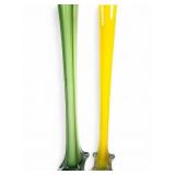 Pr. Mid-Century Modern Blown Art Glass Vases