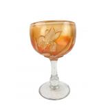 Fenton Marigold Iris Carnival Glass Goblet