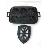 Cast Iron Turk's Head Muffin Pan and Trivet