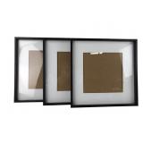 Set of 3 Black Wood Square Picture Frames