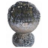 Concrete Welcome Friends Pedestal Garden Statue
