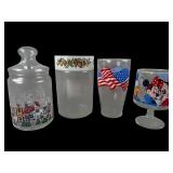 Pyrex and Disney World Glassware Collection, 4pc