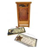 Faux Washboard and Decorative Wooden Signs