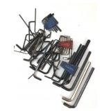 Assorted Hex Key Wrench Sets and Loose Tools