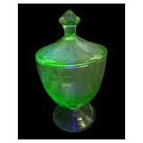 Jeanette Glass Poinsettia Pattern Uranium Glass Ja