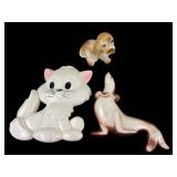 Miller Studio Inc. Chalkware Cat and Ceramic Figur