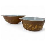 Pyrex Early American Cinderella Mixing Bowls, Pr.