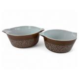 Pyrex Woodland Brown Nesting Casserole Bowls, Pr.