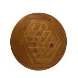 MCM Teak Inlaid Wood Lazy Susan