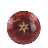 MCM Enameled Copper Small Bowl with Floral Motif