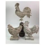 The Spring Shop Resin Rooster and Hen Figurines