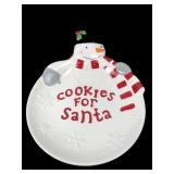 VTG St. Nicholas Square Snowman Cookie Platter