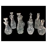 Assorted Cut and Pressed Glass Cruets and Decanter