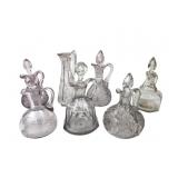 Assorted Pressed and Cut Glass Cruet Set