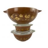 Pyrex Early American Pattern Casserole and Bowl Se