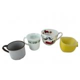 Corning, Glasbake, and Harvest Green Studio Mugs
