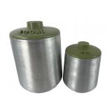 Kromex Aluminum Sugar and Tea Canister Set