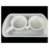 Glasbake and Ovenware White Milk Glass Baking Set