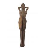 Hand-Carved Wooden Female Figure Nutcracker