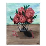 SMB Signed Original Acrylic on Canvas Floral Still