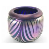 David Lotton 1998 Pulled Feather Art Glass Vase