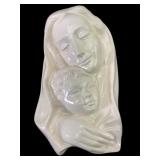 1968 Ceramic Wall Hanging By PM Of Mary & Baby Jes