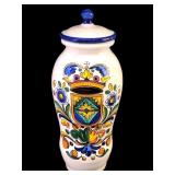 Vtg Deruta Italian Majolica Crown Vase W/Lid