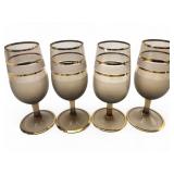 Czech Bohemian Smoky Frosted Cordial Glasses, Pr.