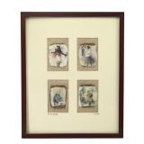 Signed 'In the Garden' Mixed Media Collage Art