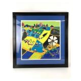 Framed Folk Art Print With Vibrant Colors