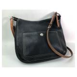 Coach Black Leather Shoulder Bag 10 x 11'