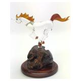 Glass Gallery Horse On Wood Base