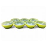 VTG Fire-King Green Ombre Cereal Bowls (7)
