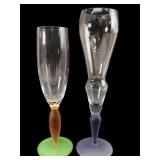 Sasaki Crystal Champagne Flutes with Satin Stems