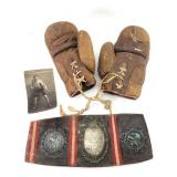 Frank Hurdle 1921 Boxing Belt & Gloves
