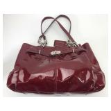 Coach Red Patent Leather Tote Bag