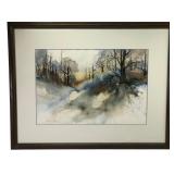 JoAnn Moran Signed Watercolor Landscape Painting