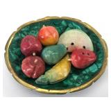 Malachite Bowl With Stone Fruit Assortment