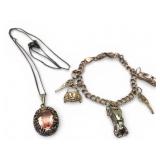 Sterling Charm Bracelet & Pendant Necklace