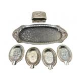 Occupied Japan KT Silverplate Tobacco Set