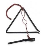 Wrought Iron Triangle Dinner Bell with Leather