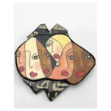 Handmade Multi-Face Art Brooch Pin