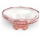 Vtg Art Deco Style Pink Glass Bowl