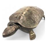 Vintage Brass Turtle Hinged Trinket Box