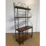 Wrought Iron & Wood Bakers Rack
