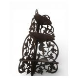 Victorian Style Carved Wood 3-Tier Corner Shelf