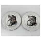 Pair of Santa Claus Porcelain Dessert Plates