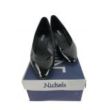 Nickels Black Patent Leather Kitten Heels